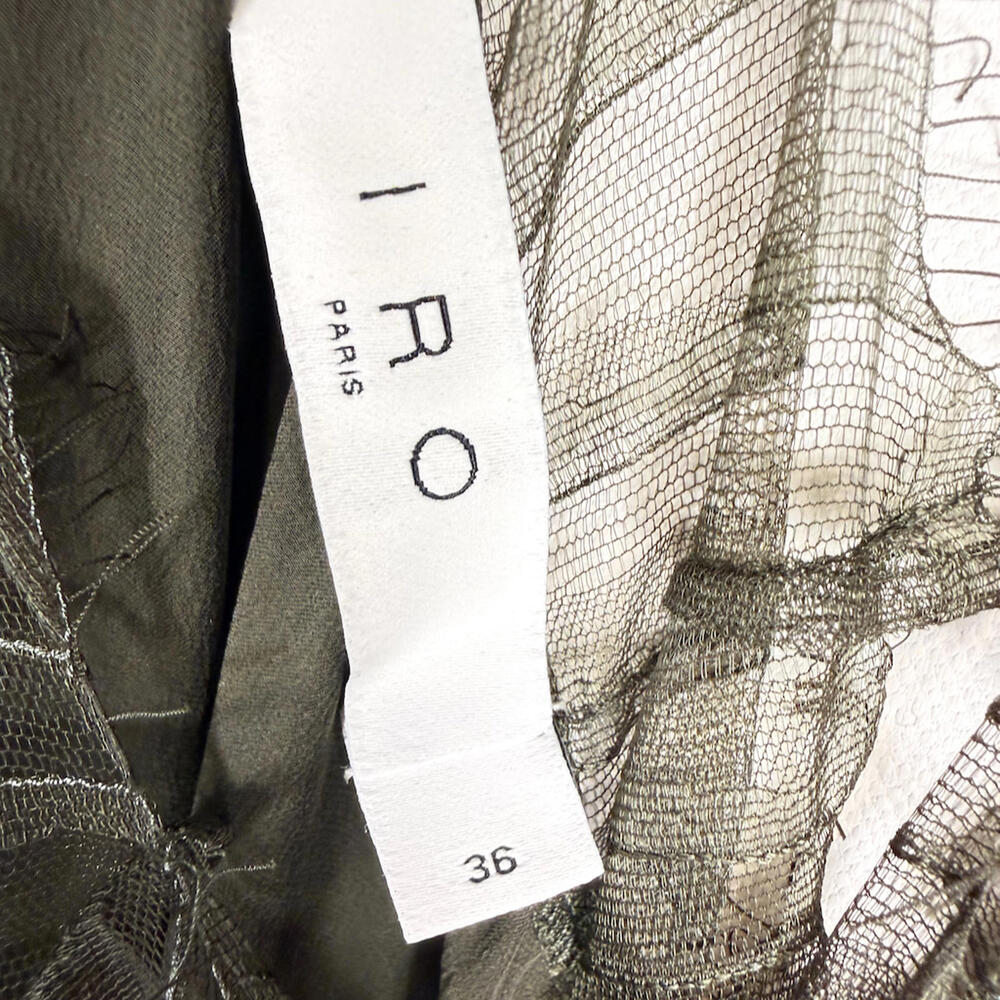 NWT IRO Berwyn 100% Silk and Lace Camisole - Ivy Green - Size 36 (4 US) - Picture 8 of 9